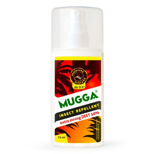 MUGGA Spray Strong 50% DEET na Komary Kleszcze 75ml